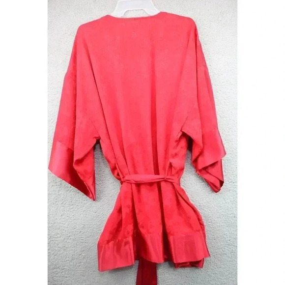 Victoria's Secret Women's Red Satin Robe-One Size-Kimono Sleeves - Picture 10 of 10